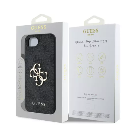 Guess PU 4G Metal Logo Apple iPhone 16 Plus (6.7) hátlapvédő tok szürke (GUHCP16M4GMGGR)