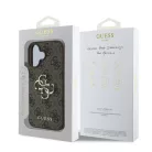 Guess Apple iPhone 16 Pro (6.3) PU 4G Metal Logo hátlapvédő tok barna (GUHCP16L4GMGBR)