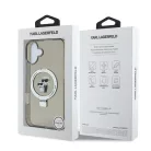 Karl Lagerfeld Ringstand Karl and Choupette MagSafe Apple iPhone 16 Pro (6.3) hátlapvédő tok fekete (KLHMP16LHMRSKCK)