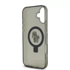 Karl Lagerfeld Ringstand Karl and Choupette MagSafe Apple iPhone 16 Pro Max (6.9) hátlapvédő tok fekete (KLHMP16XHMRSKCK)