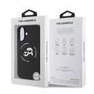 Karl Lagerfeld Liquid Silicone K&CH Heads Apple iPhone 16 (6.1) MagSafe hátlapvédő tok fekete (KLHMP16SSKCHTCK)