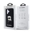 Karl Lagerfeld 3D Rubber Ikonik Apple iPhone 16 Pro (6.3) hátlapvédő tok fekete (KLHCP16L3DRKINK)