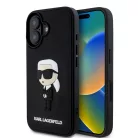 Karl Lagerfeld 3D Rubber Ikonik Apple iPhone 16 Pro Max (6.9) hátlapvédő tok fekete (KLHCP16X3DRKINK)