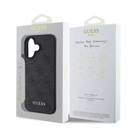 Guess 4G Charms Apple iPhone 16 Plus (6.7) hátlapvédő tok szürke (GUHCP16MGF4GCK)