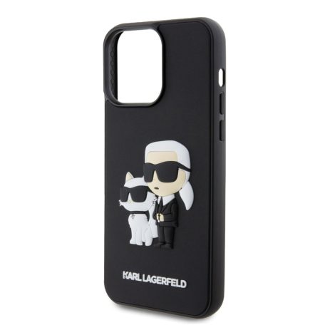 Karl Lagerfeld 3D Rubber Karl and Choupette Apple iPhone 16 (6.1) hátlapvédő tok fekete (KLHCP16S3DRKCNK)