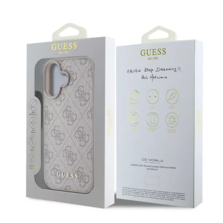Guess Apple iPhone 16 Pro (6.3) 4G Charm Case hátlapvédő tok pink (GUHCP16LGF4GCP)