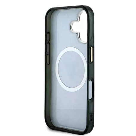 Guess Apple iPhone 16 (6.1) IML 4G MagSafe hátlapvédő tok fekete (GUHMP16SHG4PRTGK)