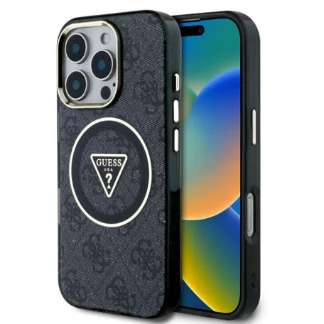 Guess Apple iPhone 16 Pro Max (6.9) IML 4G MagSafe hátlapvédő tok fekete (GUHMP16LHG4PRTGK)