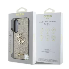   Guess PU Fixed Glitter 4G Metal Logo Samsung S938 Galaxy S25 Ultra hátlapvédő tok arany (GUHCS25LHG4SGD)