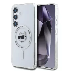   Karl Lagerfeld IML Choupette Head MagSafe Samsung S931 Galaxy S25 hátlapvédő tok átlátszó (KLHMS25SHLSCHH)