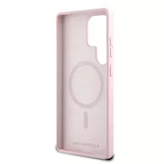   Karl Lagerfeld Liquid Silicone K&CH Heads Samsung S931 Galaxy S25 MagSafe hátlapvédő tok pink (KLHMS25SSKCHTCP)