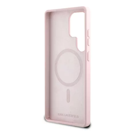 Karl Lagerfeld Liquid Silicone K&CH Heads Samsung S931 Galaxy S25 MagSafe hátlapvédő tok pink (KLHMS25SSKCHTCP)