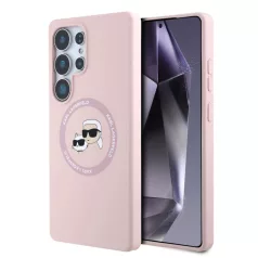   Karl Lagerfeld Liquid Silicone K&CH Heads Samsung S938 Galaxy S25 Ultra MagSafe hátlapvédő tok pink (KLHMS25LSKCHTCP)
