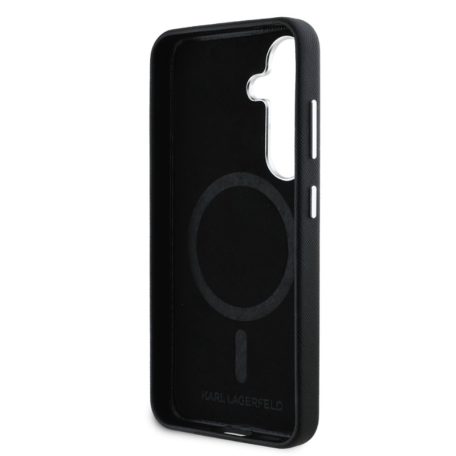 Karl Lagerfeld PU Saffiano Metal Logo and Frame Samsung S936 Galaxy S25 Plus hátlapvédő tok átlátszó (KLHMS25MPSAFWMCK)