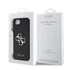 Guess PU Grained 4G Metal Logo Apple iPhone 16e (6.1) hátlapvédő tok fekete (GUHCPSE4PGT4MBK)