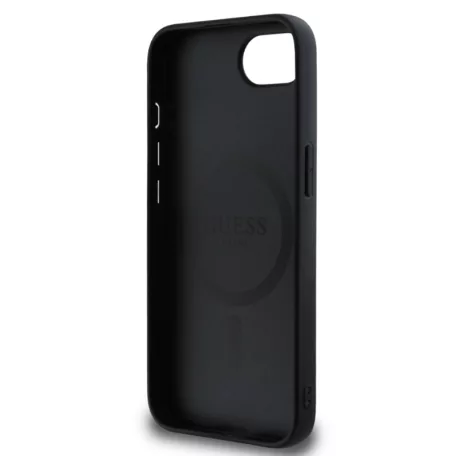 Guess PU Grained Classic Logo Apple iPhone 16e (6.1) hátlapvédő tok fekete (GUHMPSE4PGHSMMK)
