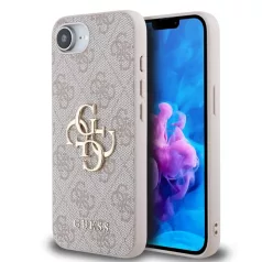   Guess PU 4G Metal Logo Apple iPhone 16e (6.1) hátlapvédő tok pink (GUHCPSE44GMGPI)