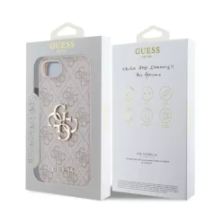   Guess PU 4G Metal Logo Apple iPhone 16e (6.1) hátlapvédő tok pink (GUHCPSE44GMGPI)