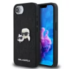 Karl Lagerfeld Fixed Glitter K&CH Heads Apple iPhone 16e (6.1) hátlapvédő tok fekete (KLHCPSE4PFGKCPK)