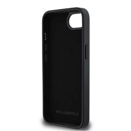 Karl Lagerfeld Fixed Glitter K&CH Heads Apple iPhone 16e (6.1) hátlapvédő tok fekete (KLHCPSE4PFGKCPK)