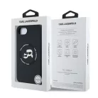 Karl Lagerfeld Liquid Silicone K&CH Heads Apple iPhone 16e (6.1) MagSafe hátlapvédő tok fekete (KLHMPSE4SKCHTCK)