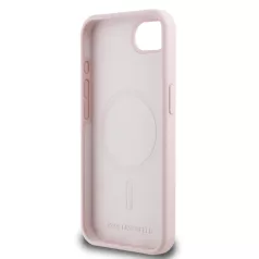   Karl Lagerfeld Liquid Silicone K&CH Heads Apple iPhone 16e (6.1) MagSafe hátlapvédő tok pink (KLHMPSE4SKCHTCP)