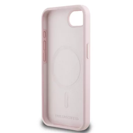 Karl Lagerfeld Liquid Silicone K&CH Heads Apple iPhone 16e (6.1) MagSafe hátlapvédő tok pink (KLHMPSE4SKCHTCP)