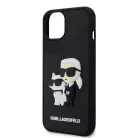 Karl Lagerfeld 3D Rubber Karl and Choupette Apple iPhone 16e (6.1) hátlapvédő tok fekete (KLHCPSE43DRKCNK)
