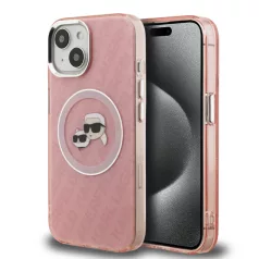   Karl Lagerfeld IML K&CH Heads MagSafe Apple iPhone 16 (6.1) hátlapvédő tok pink (KLHMP16SHMKBKCHP)