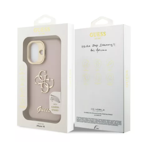 Guess PU Grained 4G Stand Apple iPhone 16 Pro (6.3) hátlapvédő tok pink (GUHCP16LPCS4GSP)