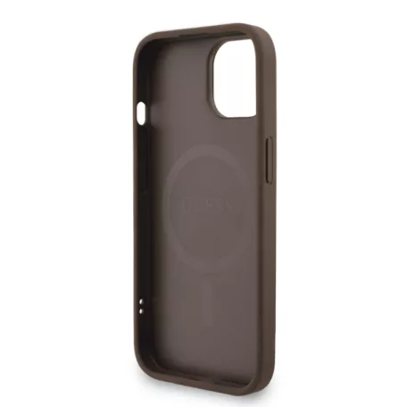 Guess PU Leather MagSafe Apple iPhone 16 Pro Max (6.9) hátlapvédő tok barna (GUHMP16XP4GREGSW)