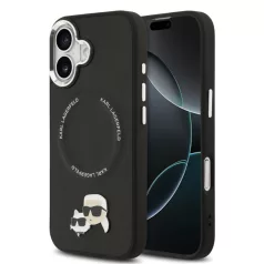   Karl Lagerfeld PU K&CH Heads MagSafe Apple iPhone 17 hátlapvédő tok fekete (KLHMP17SPSMLRKCK)