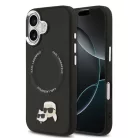 Karl Lagerfeld PU K&CH Heads MagSafe Apple iPhone 17 Pro hátlapvédő tok fekete (KLHMP17LPSMLRKCK)