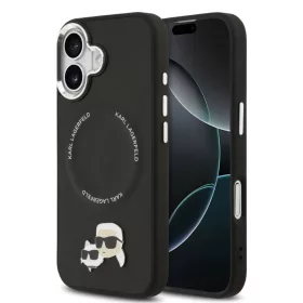   Karl Lagerfeld PU K&CH Heads MagSafe Apple iPhone 17 Pro Max hátlapvédő tok fekete (KLHMP17XPSMLRKCK)