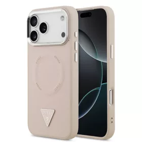   Guess Apple iPhone 17 Pro (6.3) PU Triangle Logo MagSafe hátlapvédő tok pink (GUHMP17LPSDTSCMP)