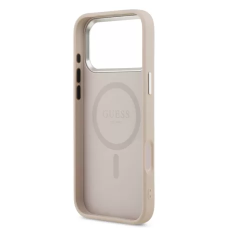 Guess Apple iPhone 17 Pro (6.3) PU Triangle Logo MagSafe hátlapvédő tok pink (GUHMP17LPSDTSCMP)