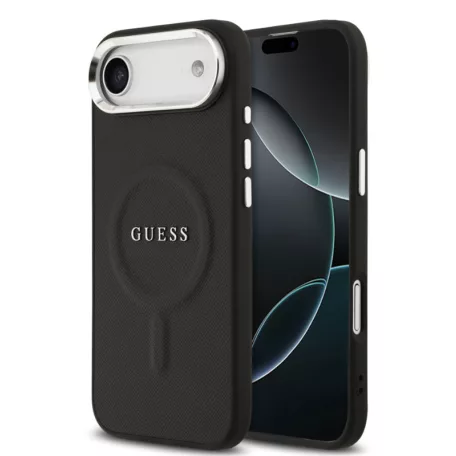 Guess Apple iPhone 17 Air (6.6) PU Saffiano MagSafe hátlapvédő tok fekete (GUHMP17MPSAREGSK)