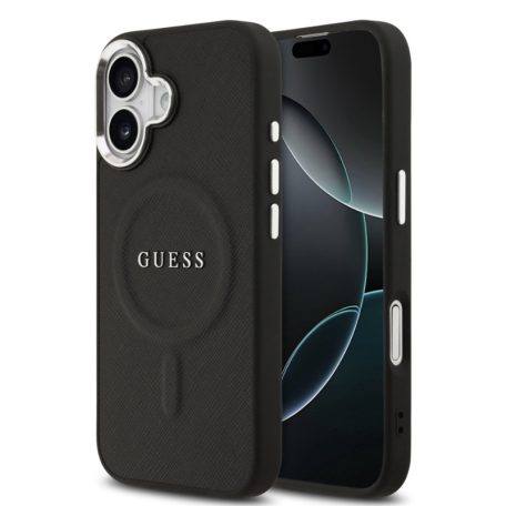 Guess Apple iPhone 17 Pro Max (6.9) PU Saffiano MagSafe hátlapvédő tok fekete (GUHMP17XPSAREGSK)