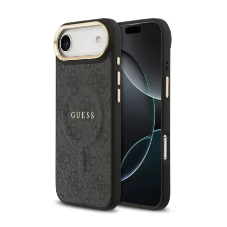 Guess PU Leather Classic Logo MagSafe Apple iPhone 17 Air (6.6) hátlapvédő tok fekete (GUHMP17MP4MSEGCK)