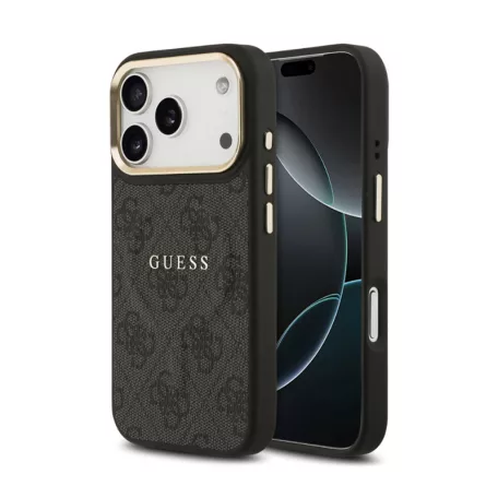 Guess PU Leather Classic Logo MagSafe Apple iPhone 17 Pro Max (6.9) hátlapvédő tok fekete (GUHMP17XP4MSEGCK)