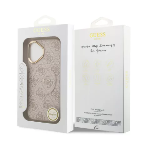 Guess PU Leather Classic Logo MagSafe Apple iPhone 17 Air (6.6) hátlapvédő tok pink (GUHMP17MP4MSEGCP)
