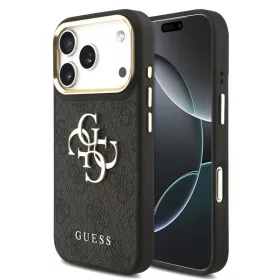   Guess PU Leather 4G Logo Apple iPhone 17 Pro Max (6.9) hátlapvédő tok fekete (GUHCP17X4GMGCGR)