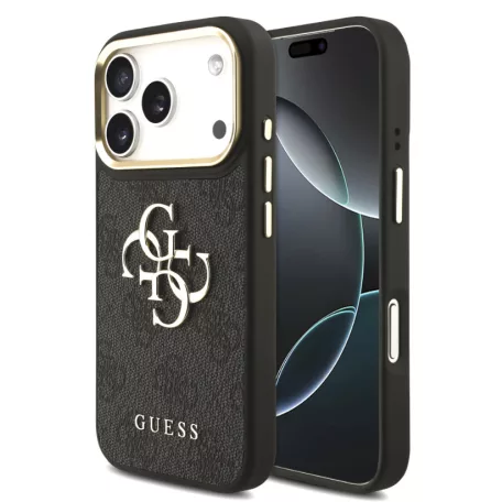 Guess PU Leather 4G Logo MagSafe Apple iPhone 17 Pro Max (6.9) hátlapvédő tok fekete (GUHCP17X4GMGCGR)