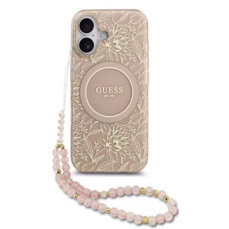 Guess IML FLOWERS MagSafe Apple iPhone 17 Air (6.6) hátlapvédő tok pink (GUHMP17MHCPOFPP)