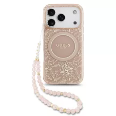   Guess IML FLOWERS MagSafe Apple iPhone 17 Pro Max (6.9) hátlapvédő tok pink (GUHMP17XHCPOFPP)