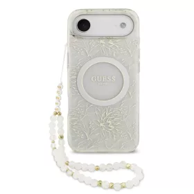   Guess IML FLOWERS MagSafe Apple iPhone 17 Air (6.6) hátlapvédő tok fehér (GUHMP17MHCPOFPH)