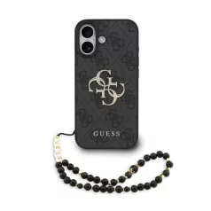   Guess PU Leather 4G Logo Strap Apple iPhone 17 (6.3) hátlapvédő tok fekete (GUHCP17SP4GMGSK)