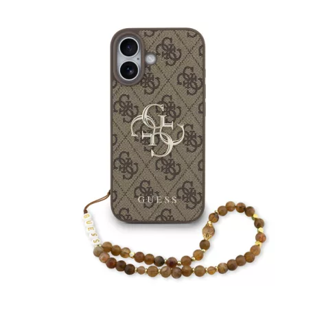 Guess PU Leather 4G Logo Strap Apple iPhone 17 (6.3) hátlapvédő tok barna (GUHCP17SP4GMGSW)