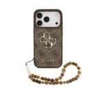 Guess PU Leather 4G Logo Strap Apple iPhone 17 Pro Max (6.9) hátlapvédő tok barna (GUHCP17XP4GMGSW)