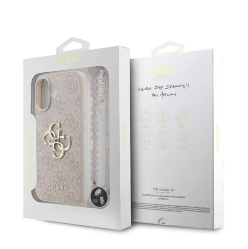 Guess PU Leather 4G Logo Strap Apple iPhone 17 (6.3) hátlapvédő tok pink (GUHCP17SP4GMGSP)